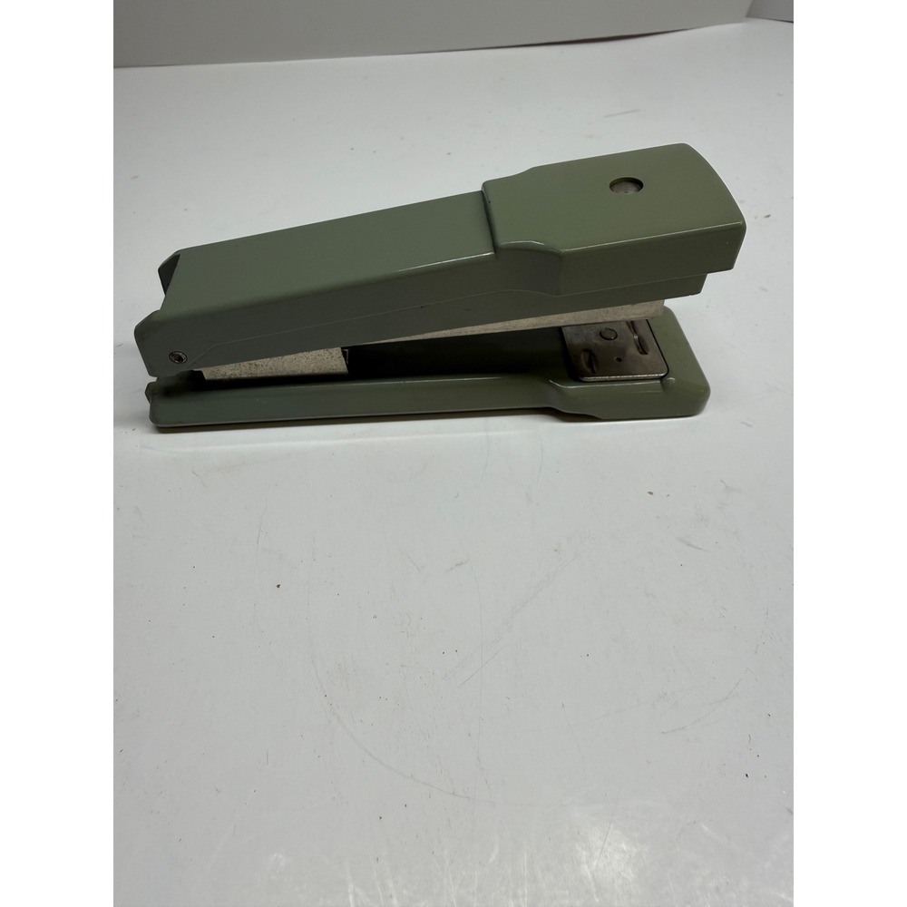 Vintage Swingline Stapler Olive Drab Green Mid Century Modern Office Industrial